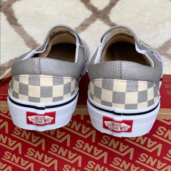 •VANS CLASSIC SLIP ON CHECKERBOARD SILVER WMNS - Picture 8 of 16